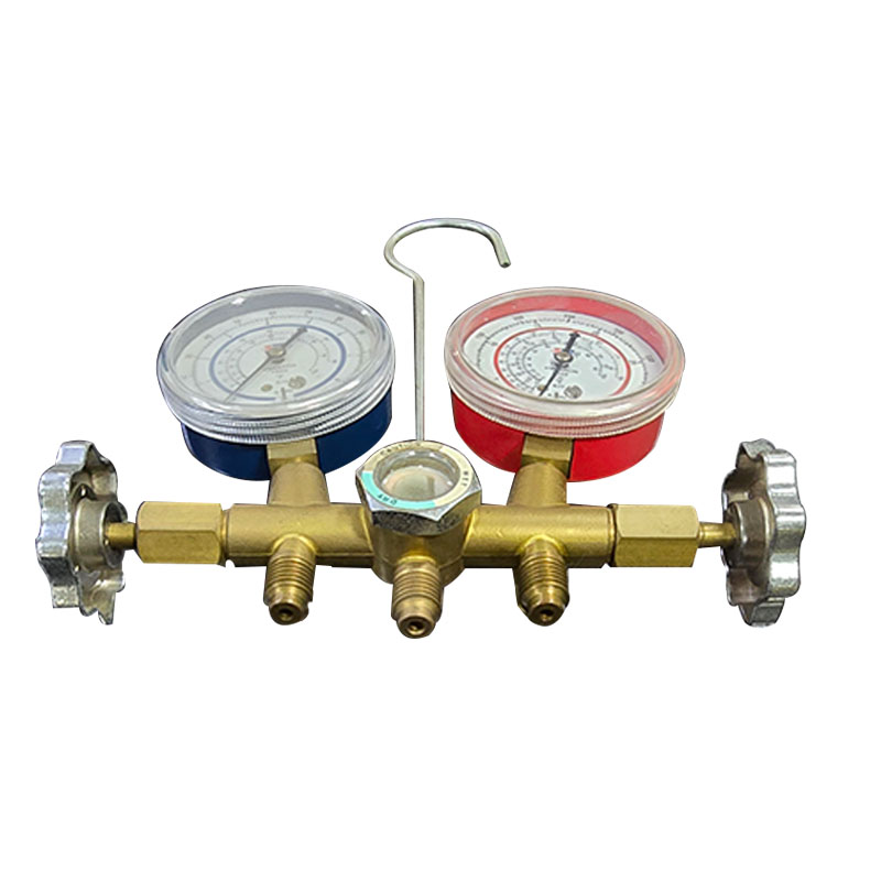R134a 2-Valve Brass Manifold with Sightgalss PR4447