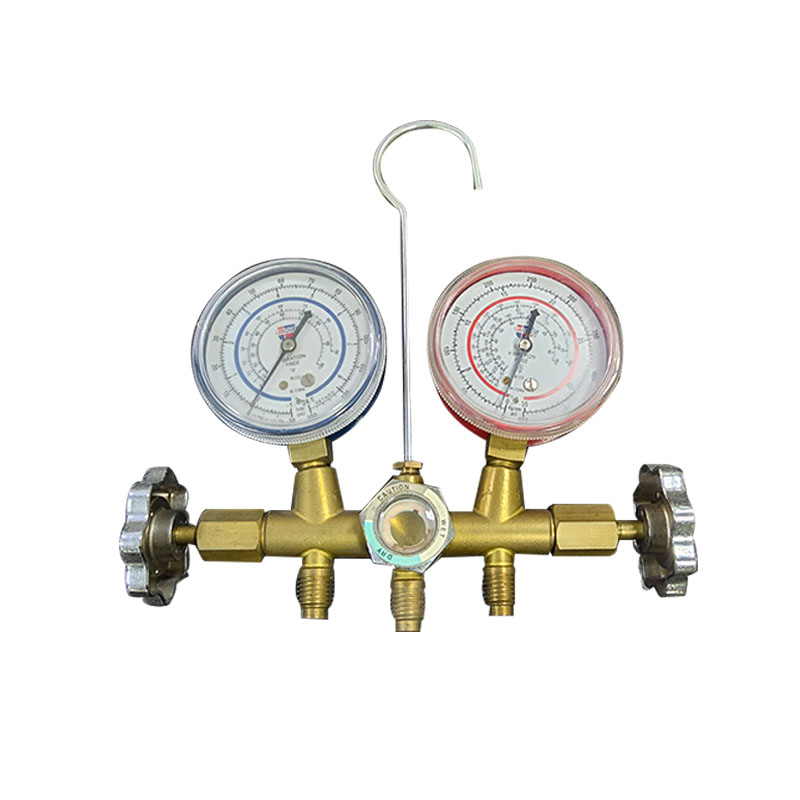 R134a 2-Valve Brass Manifold with Sightgalss PR4447